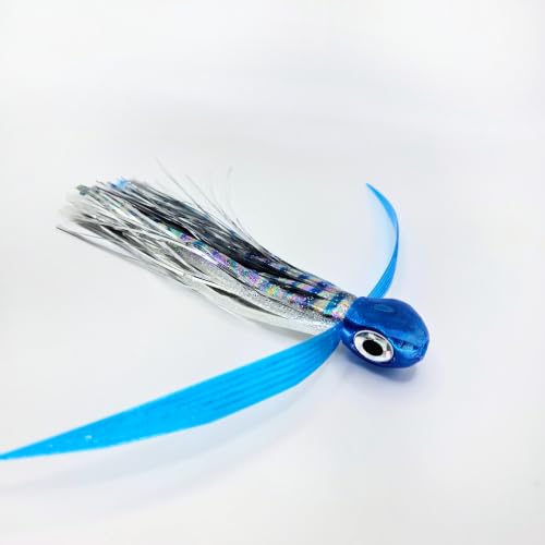 Saltwater Big Game Fishing Lure, for Offshore trolling (FlyBoy) - color: Holographic Silver Fish Double Flash