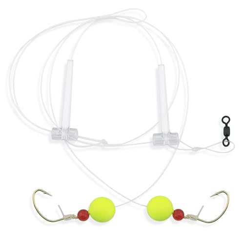 Aqua-Clear Hi-Lo Combo Rig - Bead/Float - color: Red/Chartreuse, style: Kahle