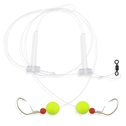 Aqua-Clear Hi-Lo Combo Rig - Bead/Float - color: Red/Chartreuse, style: Kahle