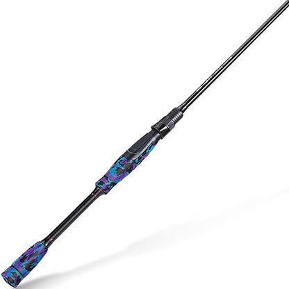 Sougayilang Fishing Rod - Medium 2Pc Graphite Composite Blank Spinning & Casting Rod, Camouflage EVA Grip, Smooth Transition Fishing Pole - color: Purple-Spinning, size: 6'10''-Medium-Moderate