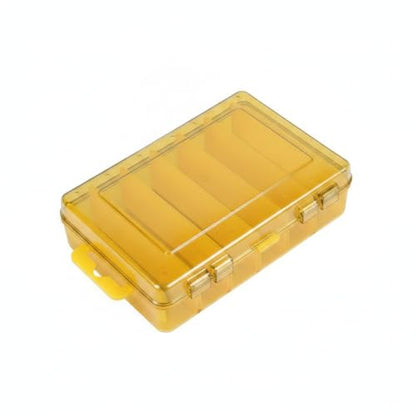 Kayak & Bank Fishing Essential: Compact Double Layer Tackle Box for Hooks and Lures, Yellow PP Plastic Organizer, 5.4 x 4.1 x 1.2 Inch