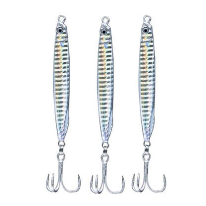Saltwater Fishing Lures Fishing Jigs Fishing Spoons for Striped bass, Pompano, Spanish Mackerel ，Bluefish - color: Silver (3pcs), size: 2.13 oz / 60 g