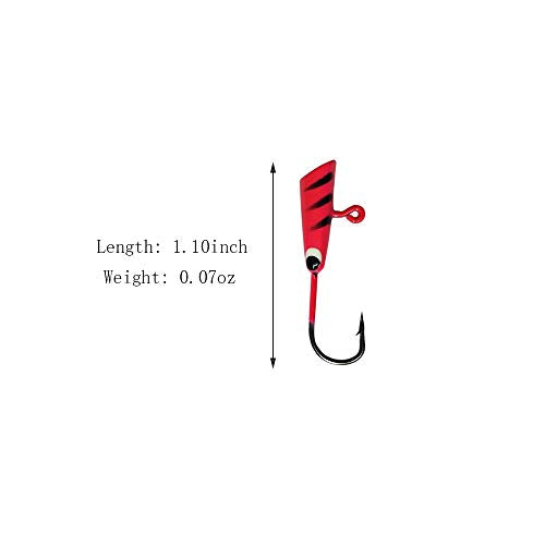Ice Fishing Jigs Fishing Bait Jigging Lures Kit Winter Metal Lures - color: 1.10inch/0.07inch-10pcs