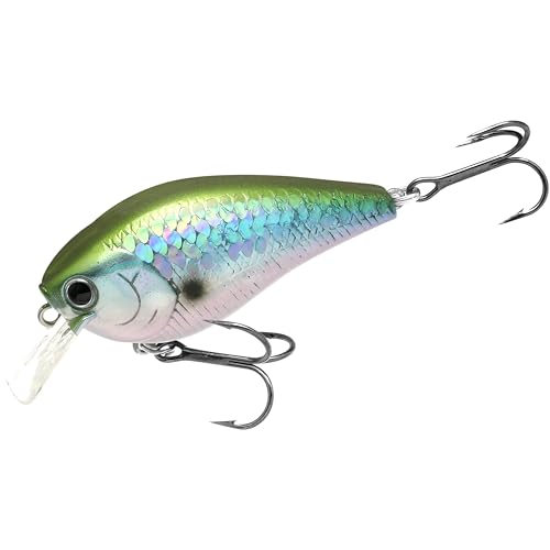LUCKY CRAFT LC 1.5 Silent Squarebill Crankbait Fishing Lure, 2-3/8", Bass Fishing Lures for Freshwater, Hard Crankbait with Treble Fishing Hooks, Fishing Accessories - color: 770 MS Green Herring