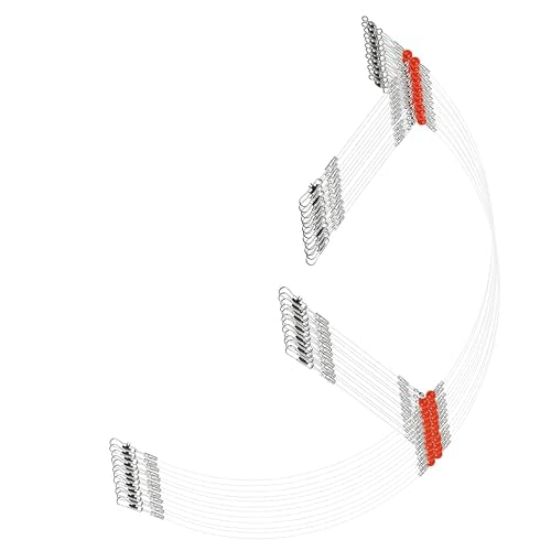 Fishing Leader Rigs Saltwater Tackle Rigs with Swivels Snaps, High Strength Wire Leaders Rigging Surf Fishing Gear Equipment for Lures Bait Hooks Catfish Walleye - color: Clear Nylon Leader, size: 12PCS, style: 2 Arm