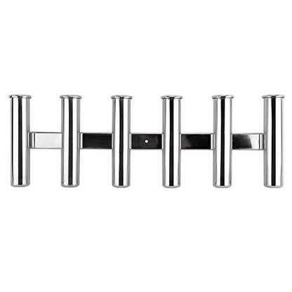 YaeMarine Fishing Rod Holder 316 Stainless Steel Fishing Rod Rack 3Tube/4Tube/5Tube/6Tube Mirror Finish for Marine Boat Yacht Camper - style: 6 Tube
