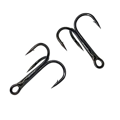 200 Pack Fishing Treble Hooks Kit High Carbon Steel Hooks Strong Sharp Round Bend with Split Rings for Lures Baits Saltwater Freshwater Fishing Size 2# 4# 6# 8# 10# - color: Mixed 200pcs