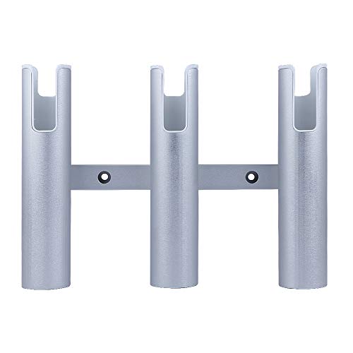 Aluminium Wall-Mounted Fishing Rod Holder for Boat, Garage & Marine - Holds Rods & Poles - color: Silver 3 Tubes