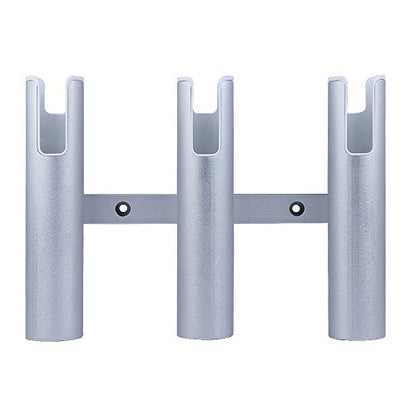 Aluminium Wall-Mounted Fishing Rod Holder for Boat, Garage & Marine - Holds Rods & Poles - color: Silver 3 Tubes