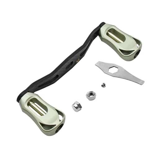 Fishing Reel Handle, Carbon Fiber Reel Replacement Parts Double Rocker Arm Handle for Baitcasting Reel - color: Light gold
