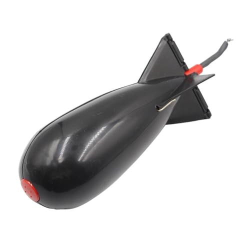 Rocket Bait Feeder - Lightweight Fishing Bait Feeder, Carp Fishing Feeder with Rocket Shape | Carp Fishing Tackle, Fishing Lure, Fishing Bait Cage Float Thrower Suitable for Swimbait Swimming Lures - color: Black