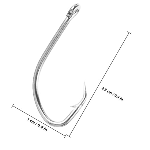 PartyKindom 50Pcs Offset Octopus Fishing Hooks Stainless Steel Long Shank Barbed Hooks Saltwater and Freshwater Bass Fishing Terminal Tackle