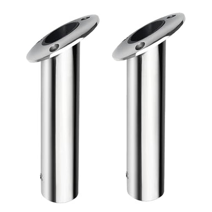 Fishing Rod Holder 2 Pack, 316 Stainless Steel 15/30/90 Degree Rod Holders for Fishing Boat, Flush Mount with Cap, Heavy Duty