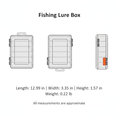 Double-Sided Fishing Lure Box, Slim PU Leather Tackle Organizer for Kayak & Travel, 13 x 3.3 x 1.6 Inches - color: Orange