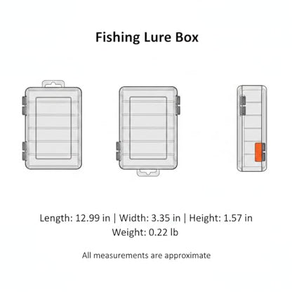 Double-Sided Fishing Lure Box, Slim PU Leather Tackle Organizer for Kayak & Travel, 13 x 3.3 x 1.6 Inches - color: Orange