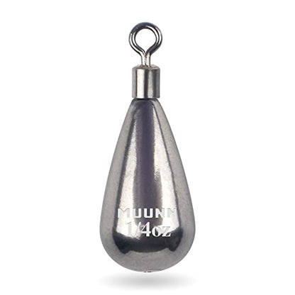 10 Pack Tungsten Free Rig Weights, Tear Drop Fishing Sinkers with Round Eye for Finesse Bass Fishing - color: Plain(Natural), size: 1/4oz - 10 Pack