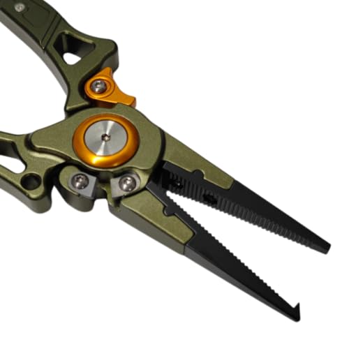 Line Cutterz Elite Saltwater Fishing Pliers, Patented Ceramic Braid and Line Cutter, Hook Remover, Sheath and Lanyard (Split Ring Tip) - size: Split Ring Tip