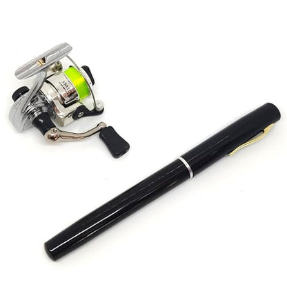 Portable Mini 38inches Telescopic Pen Fishing Rod and Reel Combo, Pocket Small Fishing Pole with All Metal Spinning Reel for River Lake Ice Fishing etc.