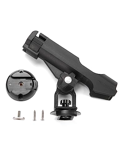 KEMIMOTO Kayak Fishing Rod Holder Fishing Pole Holder - T-Shaped Screw Mounted/Track Mount On Rail 360° Adjustable with Lock System for Kayak, Canoe, Fishing Boat Accessories