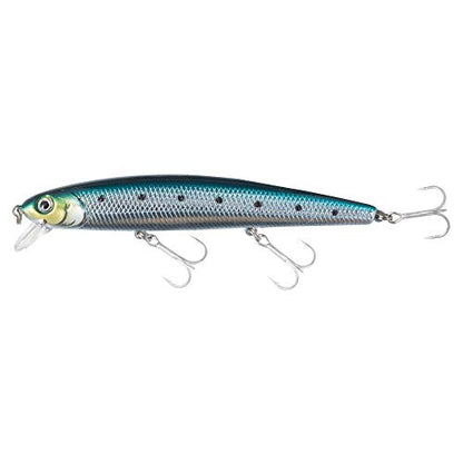 Calissa Offshore Tackle 110mm and 140mm California Inshore Fishing - Special Jerkbait Crankbait Surf Flash Fishing Salt Pro Lure Minnow Zebra MS Metallic Sardine Glow - size: 110mm, style: Chrome Sardine