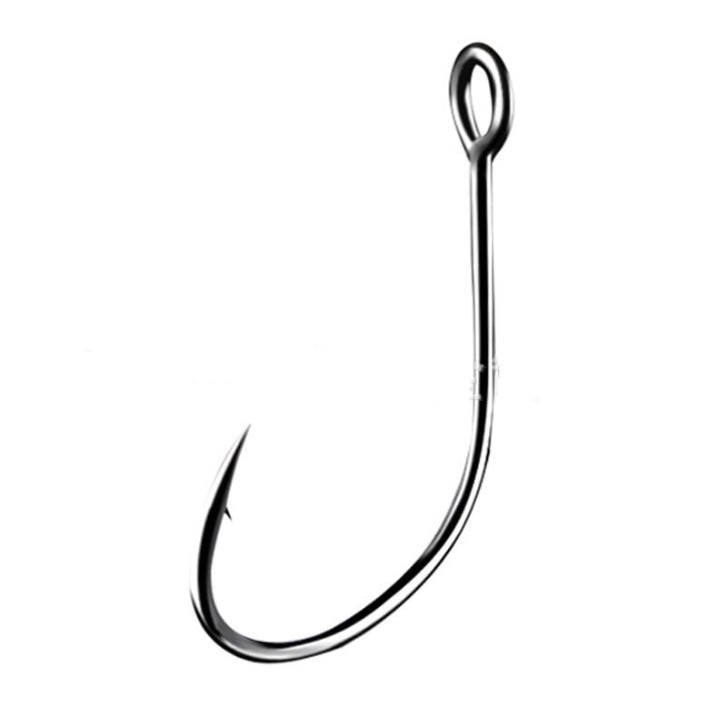 100-Piece ﻿Ringed Eye High Carbon Steel Barbed Single Hook - Perforated Saltwater Fishing Hook Lure Replacement Hook for Spinner Baits Trolling Spoons and Hardlures4#6#8#10#12# - size: 6# 100pcs
