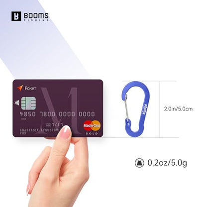 Booms Fishing CC1 Multi-Use Carabiner Clip, 6 Pack Small Caribeener Clips, Mini Keychain Caribeaner Clip 2 inch, Aluminum D Ring Carabiners, Multi-Colored - color: Ultramarine, 6pcs