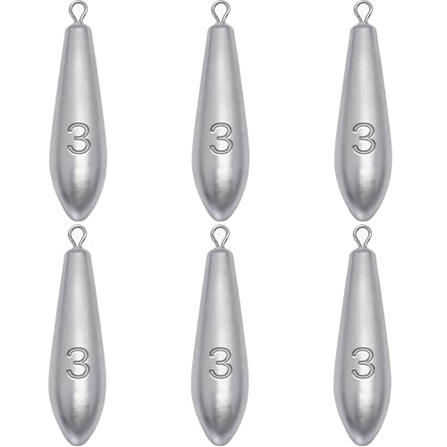 Drop Shot Fishing Weights Sinkers for Saltwater Freshwater Fishing - style: 3 Ounce-6pcs