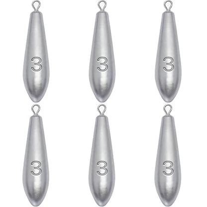 Drop Shot Fishing Weights Sinkers for Saltwater Freshwater Fishing - style: 3 Ounce-6pcs