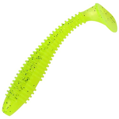 Paddle Tail Swimbaits, 2.5 inch/3inch Soft Lures Fishing Trout Crappie Bass for Freshwater and Saltwater 75PCS/60PCS - color: Chartreuse Translucent, size: 2.5 inch, 75 PCs