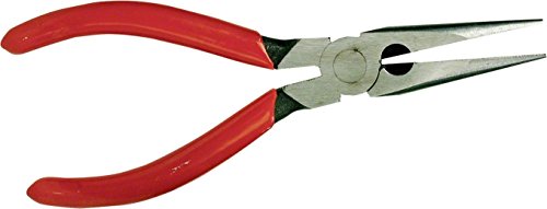Sea Striker Long Needle Nose Pliers | Fish Plier with Red Vinyl Grips and Wire Cutter