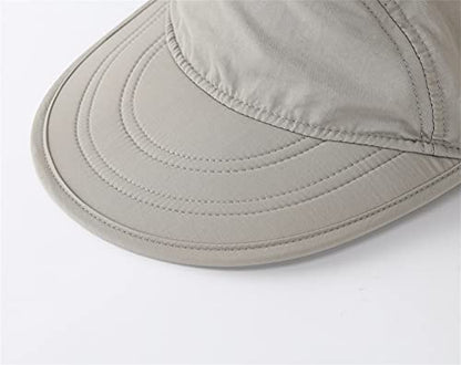 Connectyle Mens Foldable UV Protection Sun Hat with Removable Neck Flap Outdoor Adventure Sun Cap for Fishing Hiking Safari - color: Light Grey