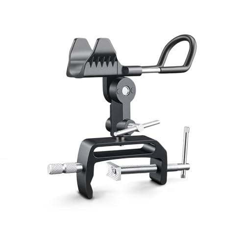 1/2 Pack Fishing Rod Holders for Boat, 360 Degree Adjustable Fishing Rod Holder with Enlarge Clamp, Aluminum Alloy, Suitable for Round /Square Tubular Hulls. - color: Rod Holder-1pack