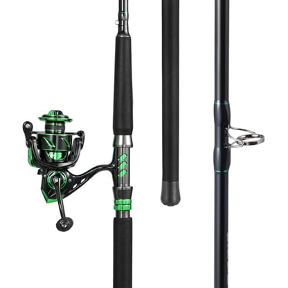 Sougayilang Big Game Spinning Combo – 7ft MH 2-Piece Rod, 33LB Drag, 6.2:1, 12+1 Bearings, 4000 Reel for Catfish, Pike, Carp – Heavy Duty Lake & River