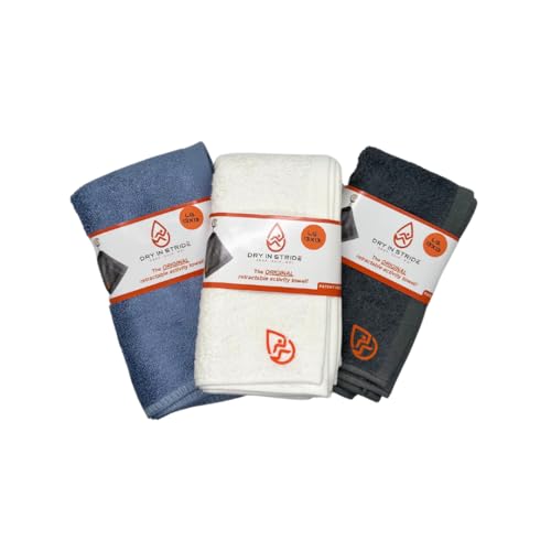 Clippable & Retractable Towels are Perfect for Exercise, Golf, Hiking, Automotive, Fishing, Sports, Yard Work & More (Dark Grey, 13x13 inch (Large)) | Hands Free Towels Perfect for Gym, Running, Hiking, Fishing, Sports, Yard Work, Theme Parks, Stadiums, S