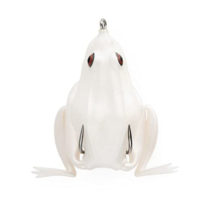 Lunkerhunt - Topwater Fishing Lures for Bass Trout Fishing | Combat Frog Lure for Big Fish | Award Winning Hollow Body Frog Fishing Bait with Weedless Hooks - color: Pearl