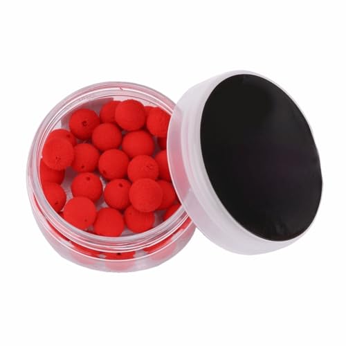 30PCS/Box Carp Fishing Foam Soft Pellets Baits – Floating Boilies Ball Lure for Hair Rigs & Feeder, Freshwater & Saltwater Carp Fishing - color: Red 10mm