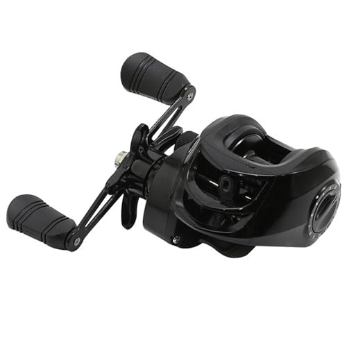 Fishing Reels with Handle, 7.2:1 Gear Ratio Baitcasting Reels, Strong Lightweight Weather-Resistant Reel for Fishing, Professional Black Gear for Enthusiasts