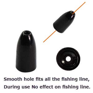 Croch 10 Pack Tungsten Fishing Weight for Bass Fishing Pitching and Flipping Sinker Size Sizes 1/8 1/4 3/8 3/16OZ - color: Black