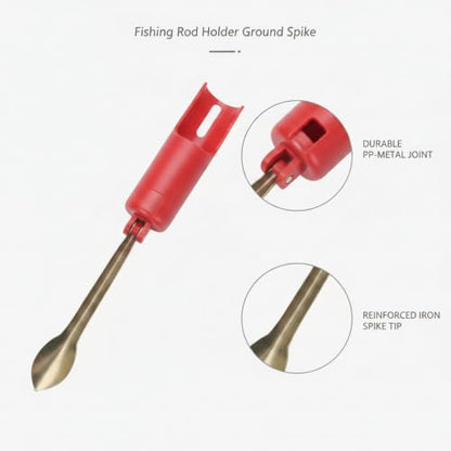 Fishing Rod Holder Ground Spike, Iron Stake with PP Plastic Tube for Bank and Beach Fishing, 13 Inch Portable Rod Stand (1 PC)