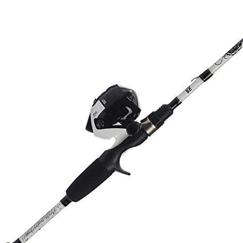 Abu Garcia 5’6" Ike Dude Youth Fishing Rod and Reel Spincast Combo, 2-Piece Rod, Size 6 Reel, Right Handle Position,White - style: Ike Dude Spincast (New Model)