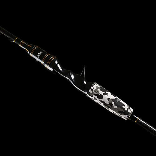 E Series - Camo Legend 2-Piece 7-Feet Casting Rod 24 Ton Carbon Fiber Baitcasting with 2 Tips - Medium and Medium Heavy Portable Bass Fishing Rod Baitcaster