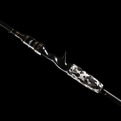 E Series - Camo Legend 2-Piece 7-Feet Casting Rod 24 Ton Carbon Fiber Baitcasting with 2 Tips - Medium and Medium Heavy Portable Bass Fishing Rod Baitcaster