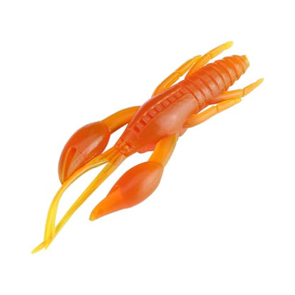 Soft Silicone Crawfish Lures Kit, 25Pcs Saltwater Fishing Lures Shrimp Baits Set for Bass Fishing, Fishings Bait for Freshwater Saltwater Gifts - color: Orange