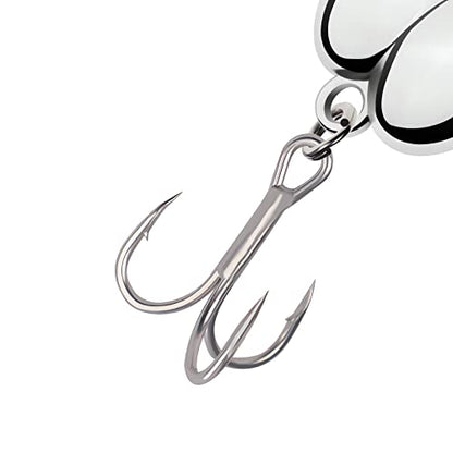 5 Pieces Fishing Spoons Lure for Trout Bass Salmon,Fishing Treble Hooks Spinning Lures,Hard Metal Zinc Alloy Fishing Hooks,Fishing Tackles Spoon Spinner Baits kit for Freshwater Saltwat - size: 0.70OZ