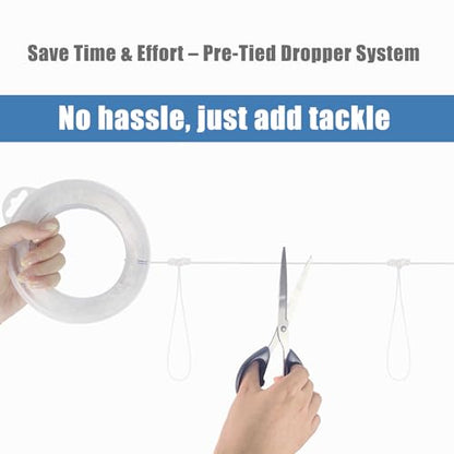 Eupheng Pre-Tied Dropper Loop Fishing Rig, 18" Spacing, 5.5" Loop Size, Ideal for Saltwater & Freshwater Fishing, 20lb-80lb Line Options - size: 60lb-80knots