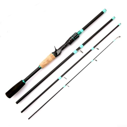 Fiberglass Baitcasting Fishing Rod 4/5 Section M Tone 1.65m-2.1m Multi-Segment Lure Rod With Smooth Line Guide High Load Capacity For Freshwater Saltwater(F)