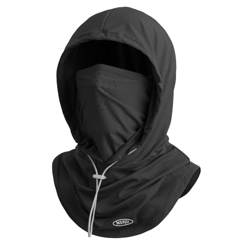 Summer Balaclava Face Mask with Breathable Holes Sun Face Shield UV Protection Full Head Mask for Men Women Fishing Cycling - color: Black-pro