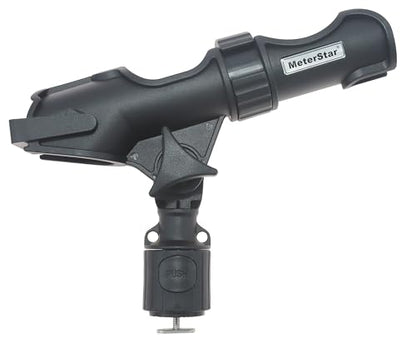 New Upgrade 360 Degrees MiniPort Fishing Rod Holder with Mini Rod Holder,Rod Holder with Track Mounting Base Kit with Installation Accessories and Tools - style: Reinforced - Round Base