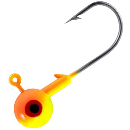 Dr.Fish 20 Pack Fishing Jig Heads, Crappie Jig Round Ball Head Freshwater Fishing Hooks Bass Trout Panfish Walleye Bluegill Saltwater - color: Orange/Yellow, size: 1/16oz-Hook #4