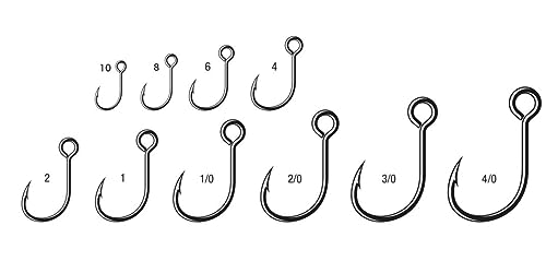 Rapala VMC 7237 Inline Single #8-1/0 Size in 25 & 100 Pack - Recommended for Treble Replacement on Lures. - size: #1 -25 Pk